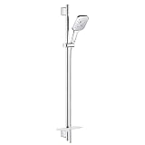 Grohe Rainshower 130 SmartActive Cube 26587LS0 - Set Asta Doccia, 3 Getti, Ecojoy Portata Limitata a 9.5l/min, Squadrato, Bianco