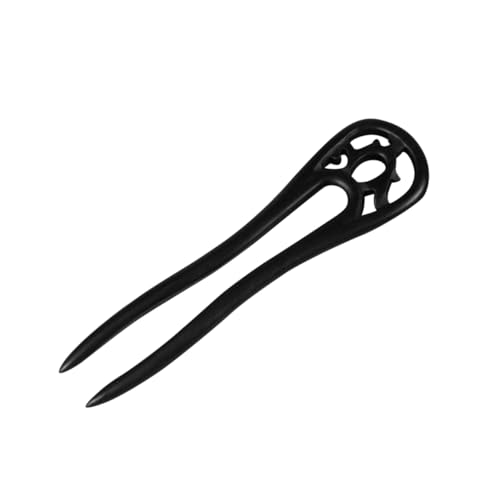 SOESFOUFU 1個 木製ヘアクリップ レトロヘ ック グッディヘアクリップ ヴィンテージヘ ック ショートヘ ック 髪箸 アンティークヘアクロー レトロかんざし 竹 Black