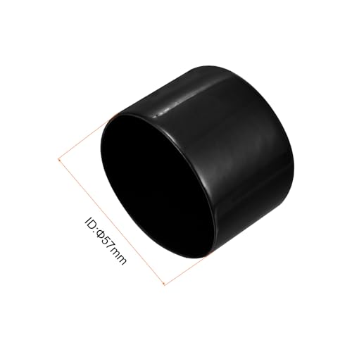 Image of uxcell 2pcs Rubber End Caps 57mm(2 1 /4 inch) ID Vinyl Round Tube Bolt Cap Cover Screw Thread Protectors Black, 40mm Height