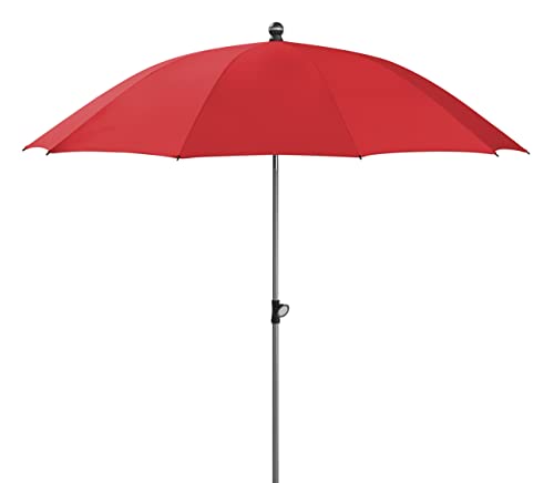 Schneider Sonnenschirm Locarno, rot, 220 cm Ø, rund, pulverbeschichtetes Stahl-Gestell, Bespannung 100% Polyester, 2.9 Kg