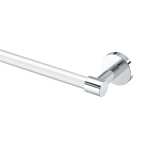 Image of Gatco 5711 Clarion Towel Bar | 18 inch L Bathroom Towel Rack| Wall Mount Bathroom Towel Holder | Crystal-Clear Acrylic & Chrome Finish