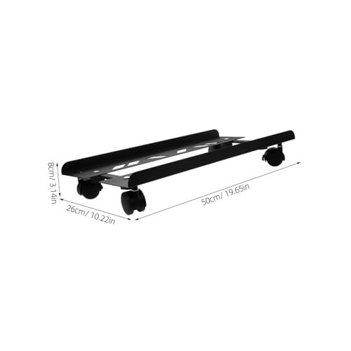 Soporte móvil para torre de computadora con ruedas para uso bajo escritorio y en el piso, soporte de acero laminado en frío con acabado negro resistente, adecuado para hogar y oficina, protección para CPU miniatura 2
