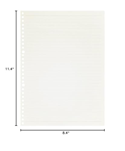 Image of Zelten Loose Leaf Punched Paper Refills Paper for 6 Hole Binder Personal Organizer Diary Notebook Refillable Planner (Lined,A4 /30 Hole)