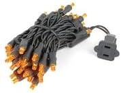 Miniatura 6 de Novelty Lights Juego de 50 luces LED de Navidad, iluminación al aire libre, luces de patio, ámbar, cable negro, 11 pies