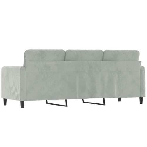 IKAYAA 3-Sitzer Sofa, Couch 3-Sitzer, 3er Sofa, Wohnzimmer Sofa, Hellgrau 180 cm Samt – Bild 6