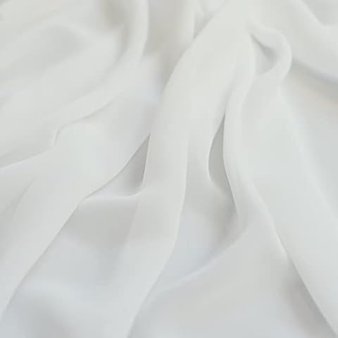 Ivory Chiffon Fabric - Woven Sheer Material Cover