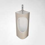 Moderno orinatoio da uomo in porcellana 2 in 1 con rubinetto e lavandino, bianco crema, perfetto per bagni, gas e piccoli servizi igienici, design salvaspazio