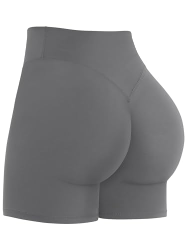 Sunzel Women's Short Biker Invisible Scrunch, Taille Haute, Gris