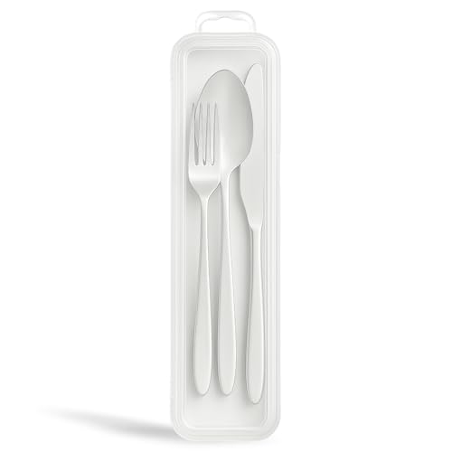 CHEFZOCO Estuche plástico guarda cubiertos, Porta cubiertos de plástico, Caja de cubiertos, Estuche de Cubiertos, Organizador de Cubierto portátil, Caja de almacenamiento de utensilios para comer