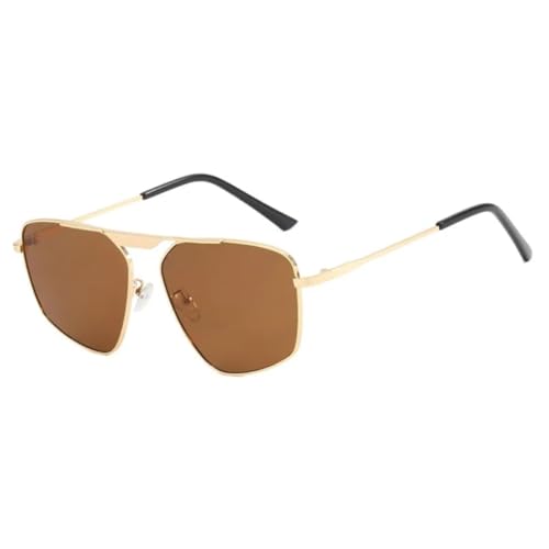 Lunettes de soleil rétro haut de gamme à monture métallique irrégulière