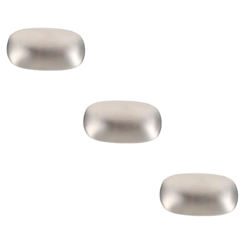 Baluue 3 Pcs Stainless Steel Soap Bar Odor Soap for Fish Smell Garlic Onions Tool Cleaning Silver Odor Absorber
