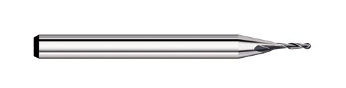 Titan TC57068 Solid Carbide Micro End Mill, 2 Flute, Ball Nose, 30 Degree Angle Helix, Uncoated, 0.068