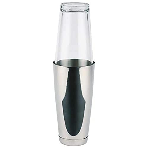APS Boston Shaker 700 ml Becher + 400 ml Glas lebensmittelecht spülmaschinenfest edler Cocktailshaker Edelstahl poliert