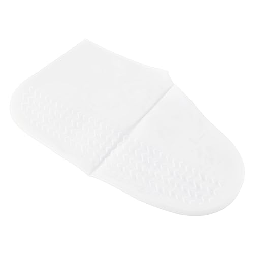 Image of Dioche Waterproof Shoe Covers, Reinforced Slip Silicone Shoes Cover, Adult Thicken Elastic Silicone White Overshoes Rain Waterproof Shoe Covers Protector, for Rainy and Snowy Days(15 * 10 * 1cm-L), L,