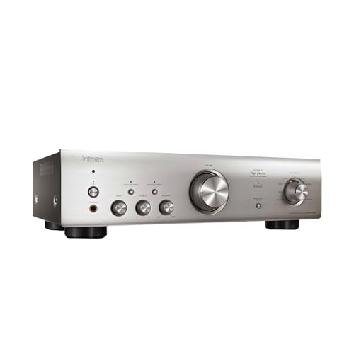 Denon PMA600NE HiFi Amplifier, Power Amplifier with Bluetooth, Phono Equalizer, 1x Coaxial & 2x Optical Inputs, Subwoofer Output, Analog Mode, Music Streaming - Silver