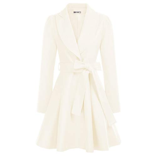 GRACE KARIN Damen Wintercoat Mantel Warm Jacke Ivory Wintermantel Langarm...