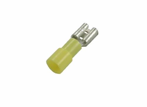 JT&T Products (2113H - 12-10 AWG .375 Tab, Vinyl Insulated Female Disconnect Terminals, Yellow, 7 Pcs.
