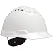 3M Hard Hat with Uvicator H-701V-UV, Vented ,White, 4-Point Ratchet Suspension