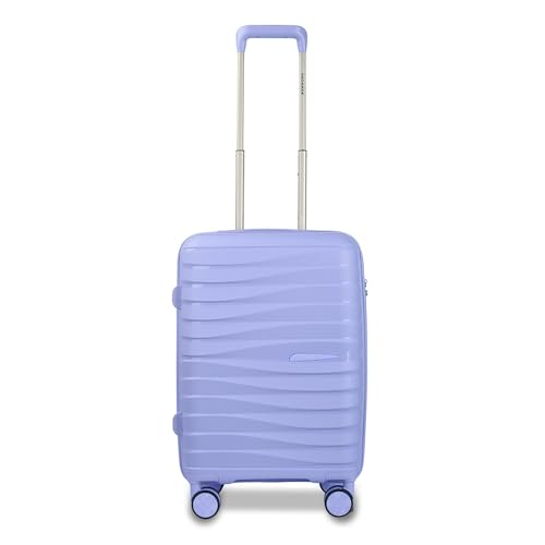 Image of 3G Vacanza Series 2 Polypropylene Unbreakable Hard-Sided Cabin Luggage Trolley Bag with TSA Lock | Purple 55 cm
