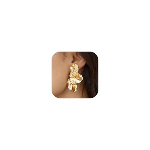 Kakonia boucle d'oreille clip,or boucle d oreille clip femme - fleur clips oreilles non percées...