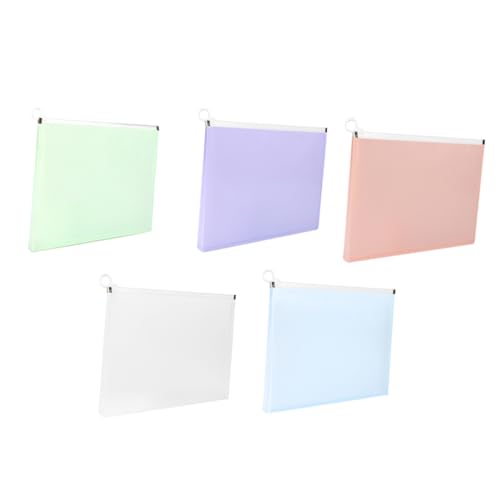 TIDTALEO 5個 ポータブルジッパーペンシルポーチ 大容量軽量文具収納バッグ 学校 オフィス用ファスナー式筆箱 文房具整理用