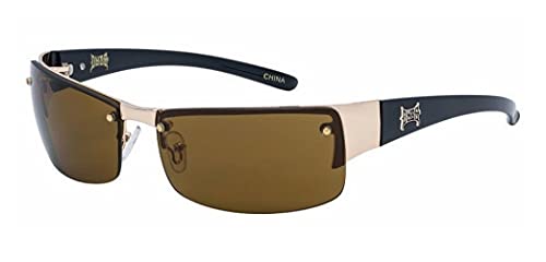 Authentic Shades Del Rio Gold Brown Metal Sunglasses Cali Lowrider Style