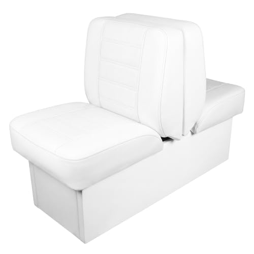 CrystalSylara 1 Set Back to Back Boat Seat Covers Replacement Boat Lounge Seat Covers Waterproof Polyvinyl Chloride for Protect Boats Seats Deluxe Back-to-Back Lounge Seats Cover (White)