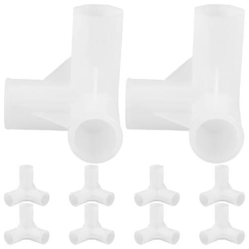 SOESFOUFU Conector Accesorio de Plástico para Barra de Armario de 3 Vías Blanco Instalación Rápida y Estabilidad Mejorada, Paquete de 10 Piezas para Zapatero Mejoras en Armarios