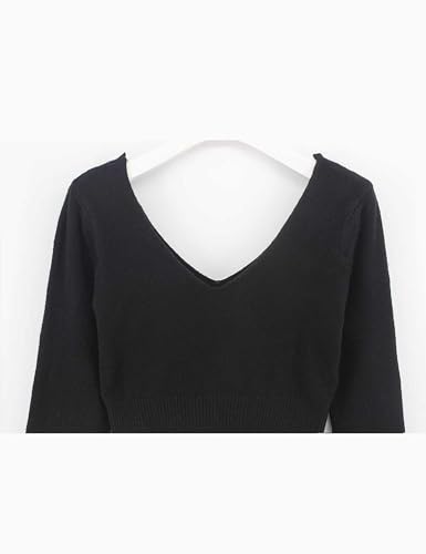 Daydance Kids Girl's Ballet Sweater Cardigan High Waist Ballet Warm Up for Leotards, Dress4