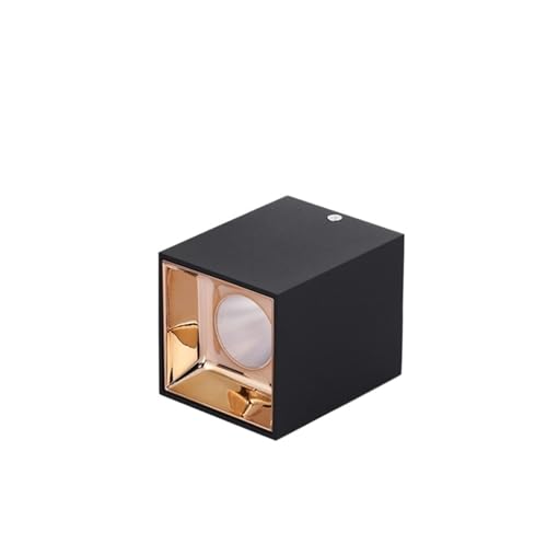 Spot LED COB carré 15W noir et or dimmable 4000K pour intérieur