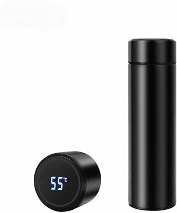 EQUIPAGECART Smart LED Active Temperature Display Indicator Insulated Stainless Steel Flask Water Bottle - 500 ml (Pack of 1, Black)