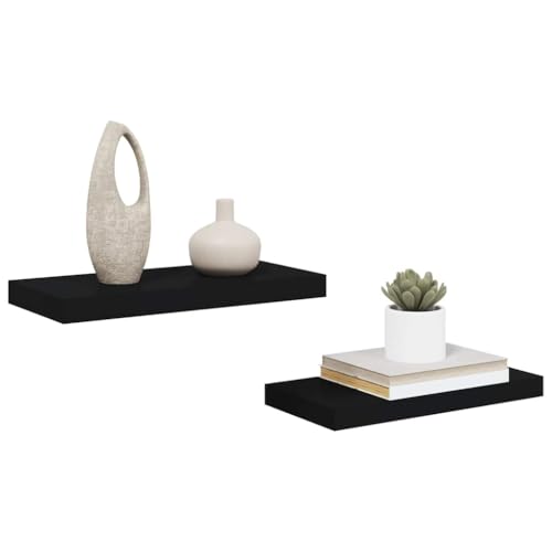 Estantería de pared negra balda flotante ahorro espacio salón 6