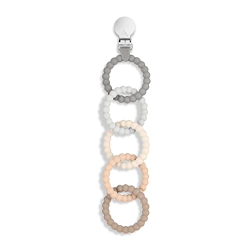 Image of Ryan & Rose Cutie Clinks Attachable Teether Chew Toy for Babies (Neutral)
