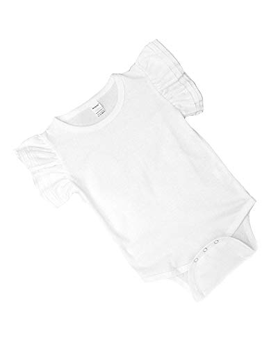 Monag Infant Flutter Sleeve Creeper, White, 12-18m