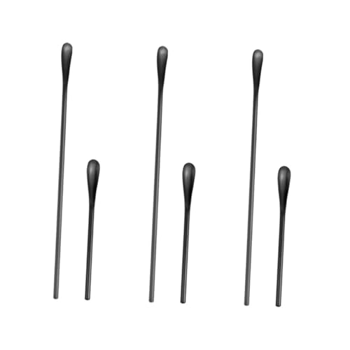 CIYODO 3sets Stainless Steel Stirring Spoons Mixing Spoons for Cooking Cocktail Tableware Scoops 2pcs*3