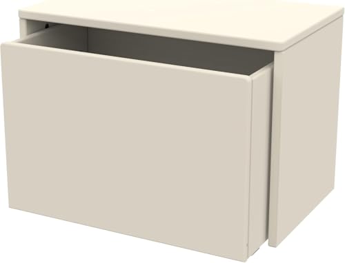 Flexa DOTS 3-in-1 Sitzbank Kinder mit Stauraum | Holzspielzeugkiste, Kinderbank & Aufbewahrungstruhe mit Sicherheitsausschnitt | Aufbewahrungsbox für Kinderzimmer, Schlafzimmer, Flur | Farbe: Crème