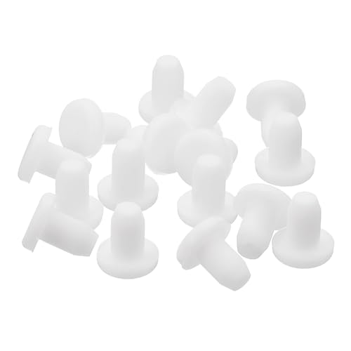 Image of uxcell 16 Pieces White Rubber Stopper, 3.8mm Plug Holes for 3.5mm /0.14 inch Hole