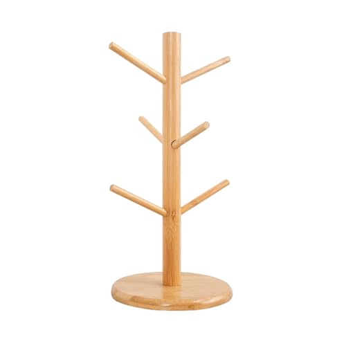 VANTOBEST Mug Holder Tree Mug Hanger Stand Coffee Cup Holder Coffee Mug Rack Cup Holders with 6 Hooks for Countertop Coffee Mug Rack Organizer Stand (Nature