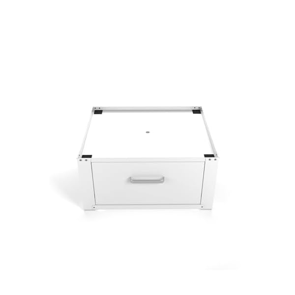 RMBO Waschmaschinen Untergestell mit Schublade, Waschmaschine unterschrank mit auszug, 31 cm hoch, Weiß, Universal – Bild 3
