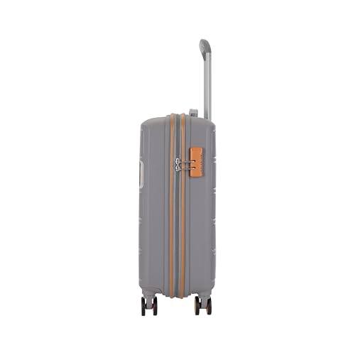 Image of Kamiliant American Tourister Small Harrier Zing 56 Cms Cabin (PP) Hard Sided 8 Wheels Spinner Luggage /Suitcase /Trolley Bag (Light Grey) (Double Wheel), Small