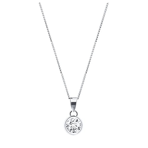Image of Parnika 925 Sterling Silver Heart Solitaire Zircon Pendant for Women and Girls | Gift for Women n Girls | With Certificate of Authenticity | Pendant Only | Locket|