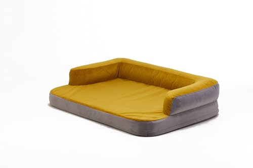 Image of Cutepups Orthopedic Dog Beds for XL pet Bed for Large Dogs Bread, Waterproof XL Dog Bed with Sides, Non-Slip Bottom and with Washable Removable Cover Yellow Color
