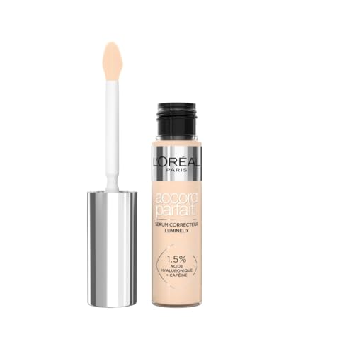 L'Oréal Paris Correttore in Siero Liquido, Formula con Acido Ialuronico e Caffeina, Idratazione 24H, Finish Luminoso, Accord Parfait, Tonalità: 2R Rosa, 11 ml