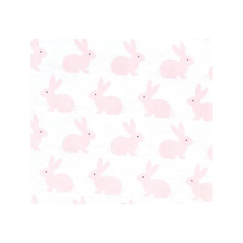 Image of Little Treasure Hudson Baby Cotton Poly Flannel Receiving Blankets Multipack, Pink Honey Bunnies, 30x30 inches
