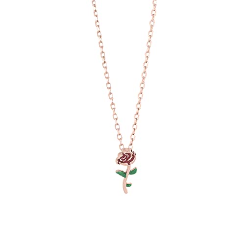 EUWLY Rose Fleur Puzzle Pendentif Couple Collier, Femmes Hommes Bijoux Colliers Assortis, Argent 925 Bijoux Réglables Anniversaire Saint Valentin Anniversaire Cadeau pour Amant Partenaire Petite Amie Cover