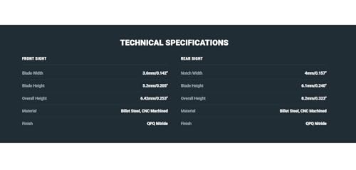Image of TAG PRECISION Optics Ready Gun Sights for Glock 10mm /.45 ACP Pistols | CNC-Machined Steel Construction, Nitride Finish, Enhanced Sight Picture, Easy Installation