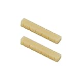 Miwayer 6 String Classical Guitar Unbleached Bone Nut, Guitar Bridge Nuts, Cut from Whole Bones, 52x6x9mm (6 String Classical Nut 52mm 2 Pack)