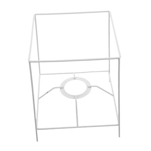 CLISPEED スクエアランプフレームソケット対応頑丈メタル台灯架 照明アクセサリー用ワイヤーシェードスケル ホワイト室内照明用