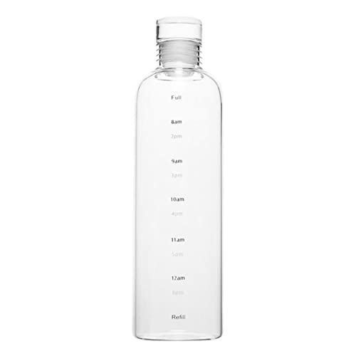 Bouteilles d'eau en verre borosilicate 500 ml avec bouchons : chaleur claire, mince, facile à ranger, verres futuristes (rose, taille unique)