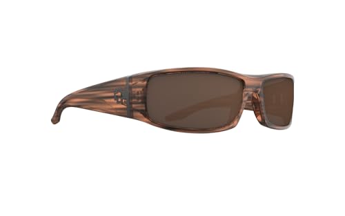 Spy Optic Men's Cooper Rectangular Sunglasses, Brown Stripe Tort-Happy Bronze, 60mm